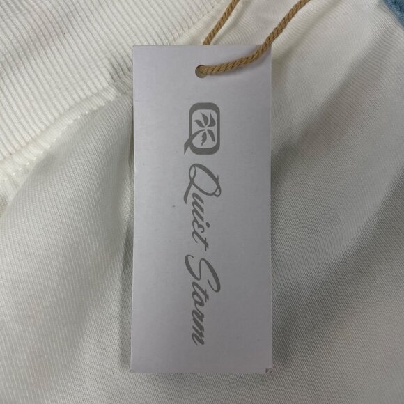 Quiet Storm Surf Shop Drawstring Sweat Shorts White Blue Sz MED - Picture 7 of 9